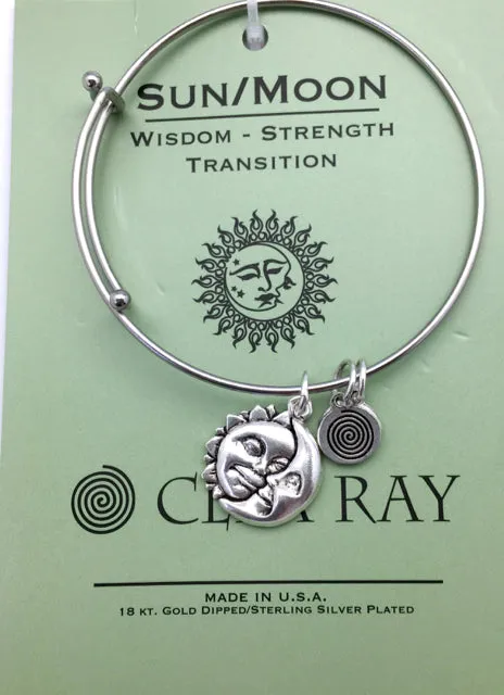 Clea Ray Silver Bangle Bracelets with Inspirational Charms