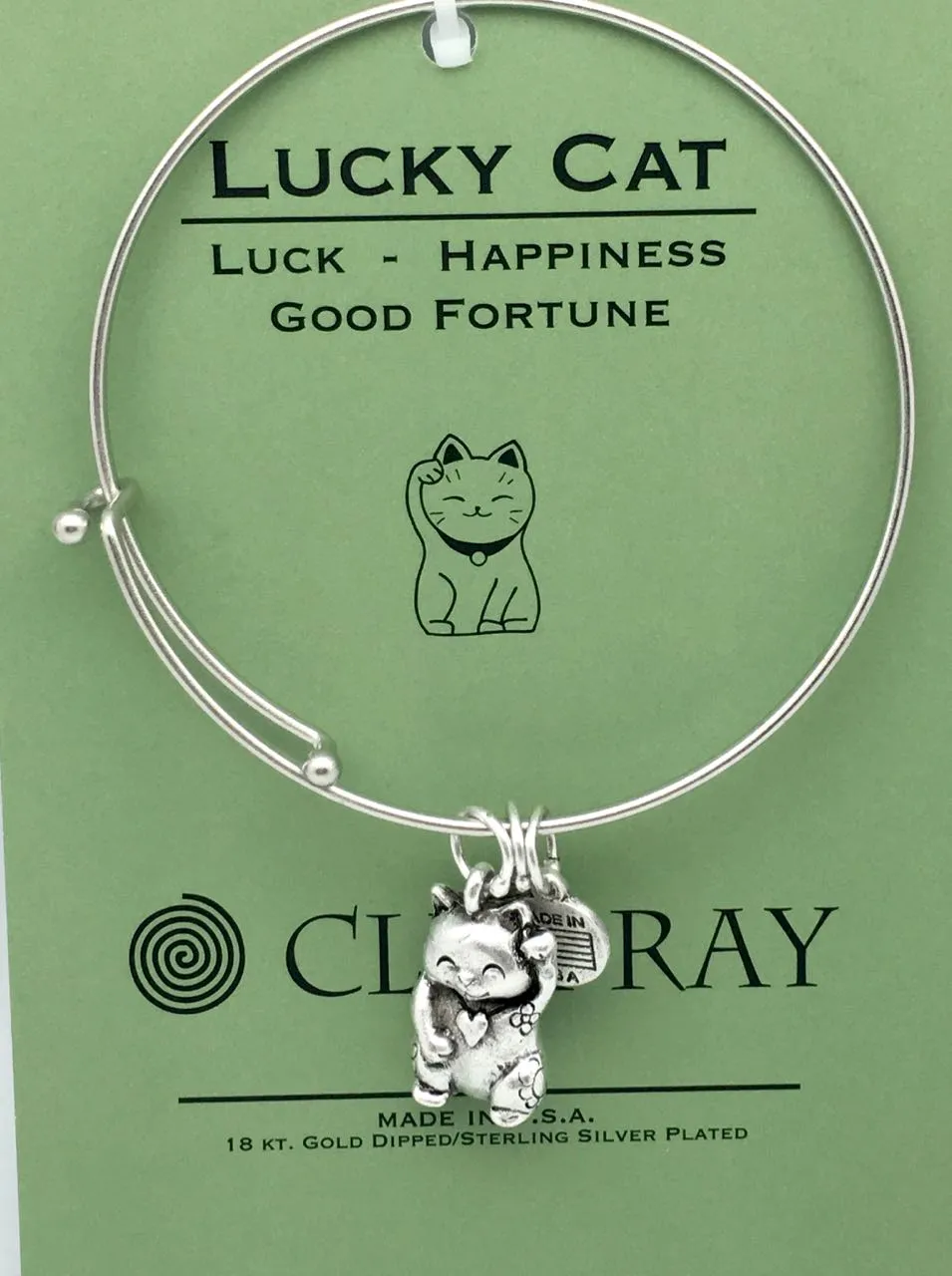 Clea Ray Silver Bangle Bracelets with Inspirational Charms