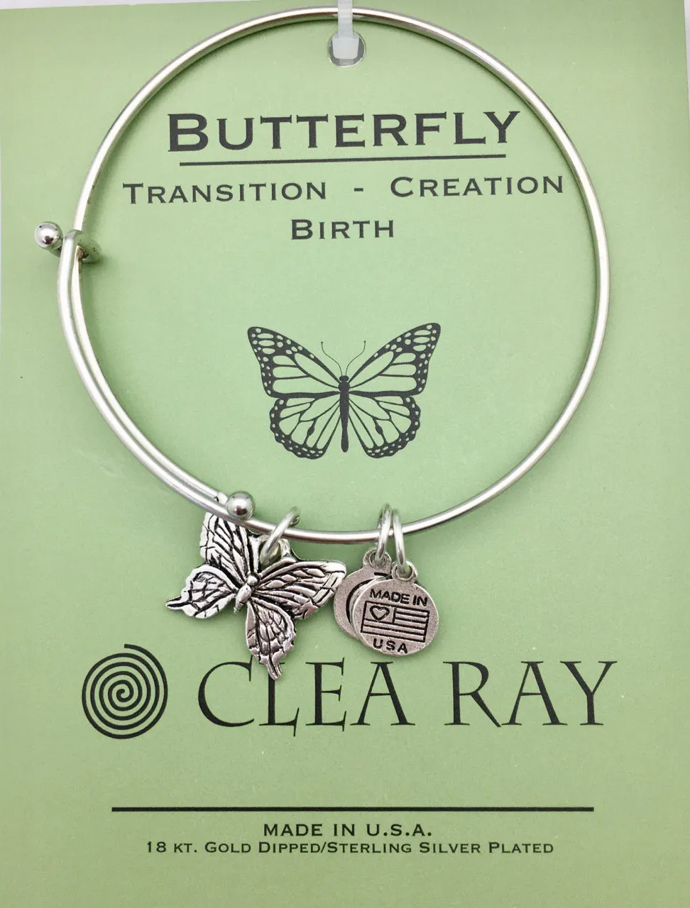 Clea Ray Silver Bangle Bracelets with Inspirational Charms