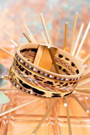 Crystal Avenue Hollow Desert Multi-Strand Magnetic Wrap Bracelet