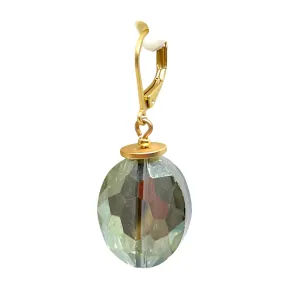 Crystal Lever Back Earrings - Olive