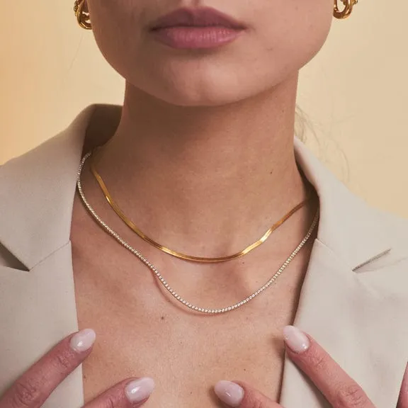 Diana Tennis Gold Necklace