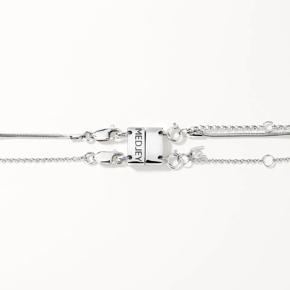 Double Necklace Connector in Silver