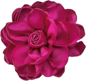 Extra Large Dainty Satin Fabric Purple Rose Flower Brooches Lapel Pins Delicate and Elegant Silk Flower Oversize Brooch Pin for Women's Wedding Party Banquet Dress Suit
