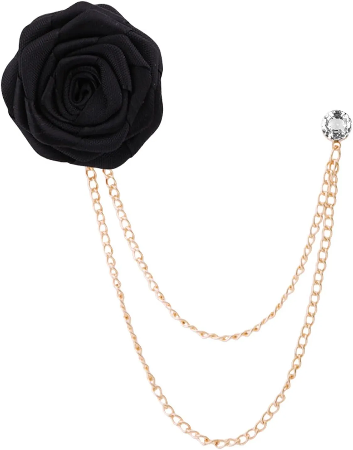 Fashion Bridegroom Wedding Brooches for Men Women Rose Flower Tassel Chain Brooch Pin Fabric Floral Brooch Lapel Pin Clothing Jewelry Accessories