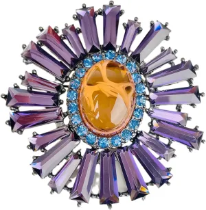 Fashionable Charming Sunflower Jewelry for Women Vintage Oversized Large Flower Brooch Hat Pins Wedding Broach Pin Badge
