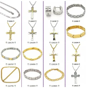 Father's Day Blowout 66pcs Stainless Steel and Gold Filled Men's Jewelry Assorted
