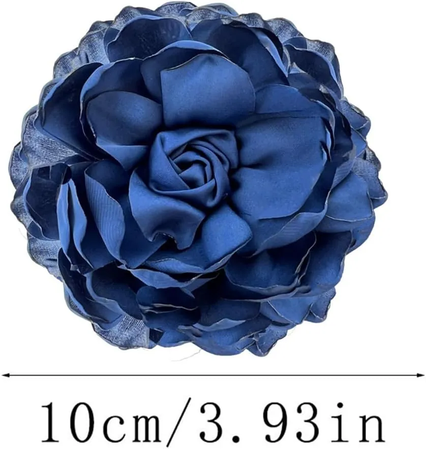 Flower Pins for Clothes Fabric Large Flower Brooches for Women Statement Rose Flower Lapel Pin for Wedding Party Banquet Wedding Guest Dresses Suit Accessories
