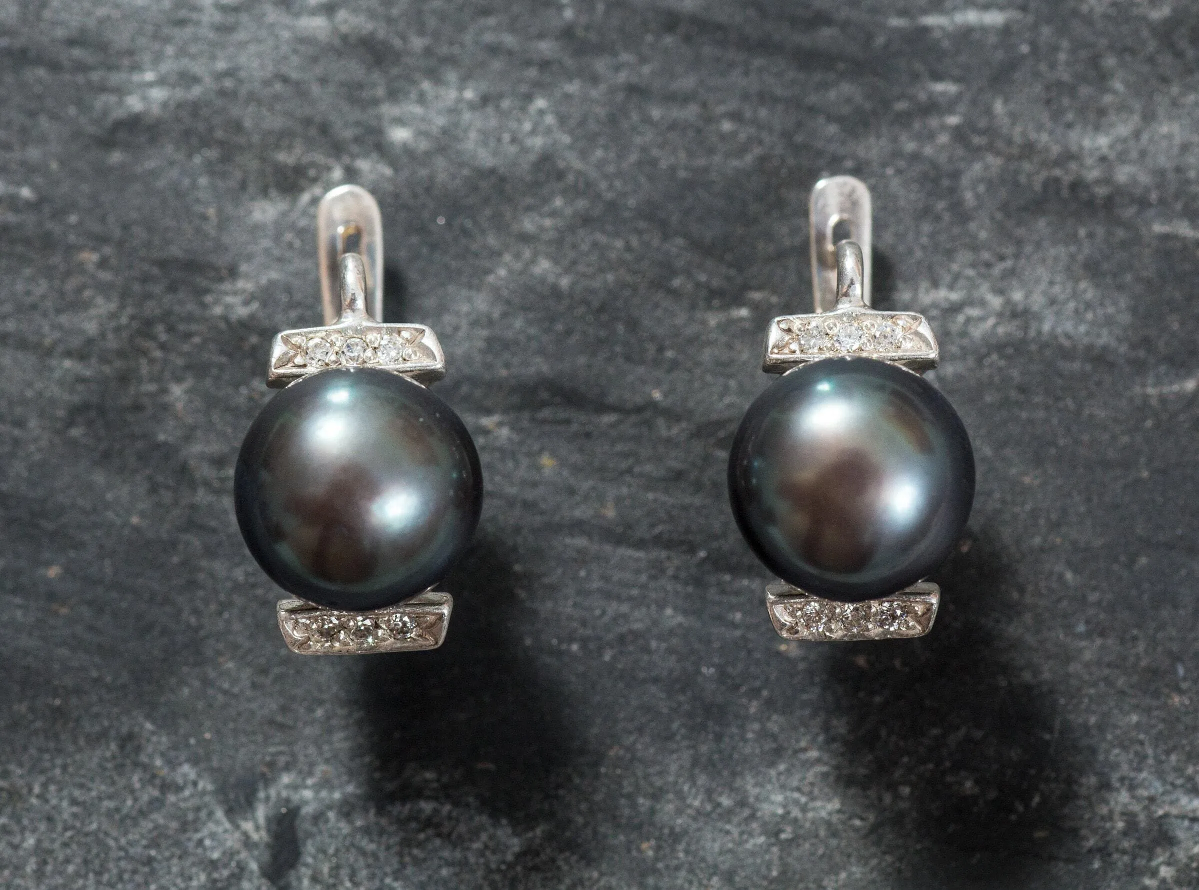 Genuine Pearl Earrings - Black Pearl Earrings, June Birthstone Earrings