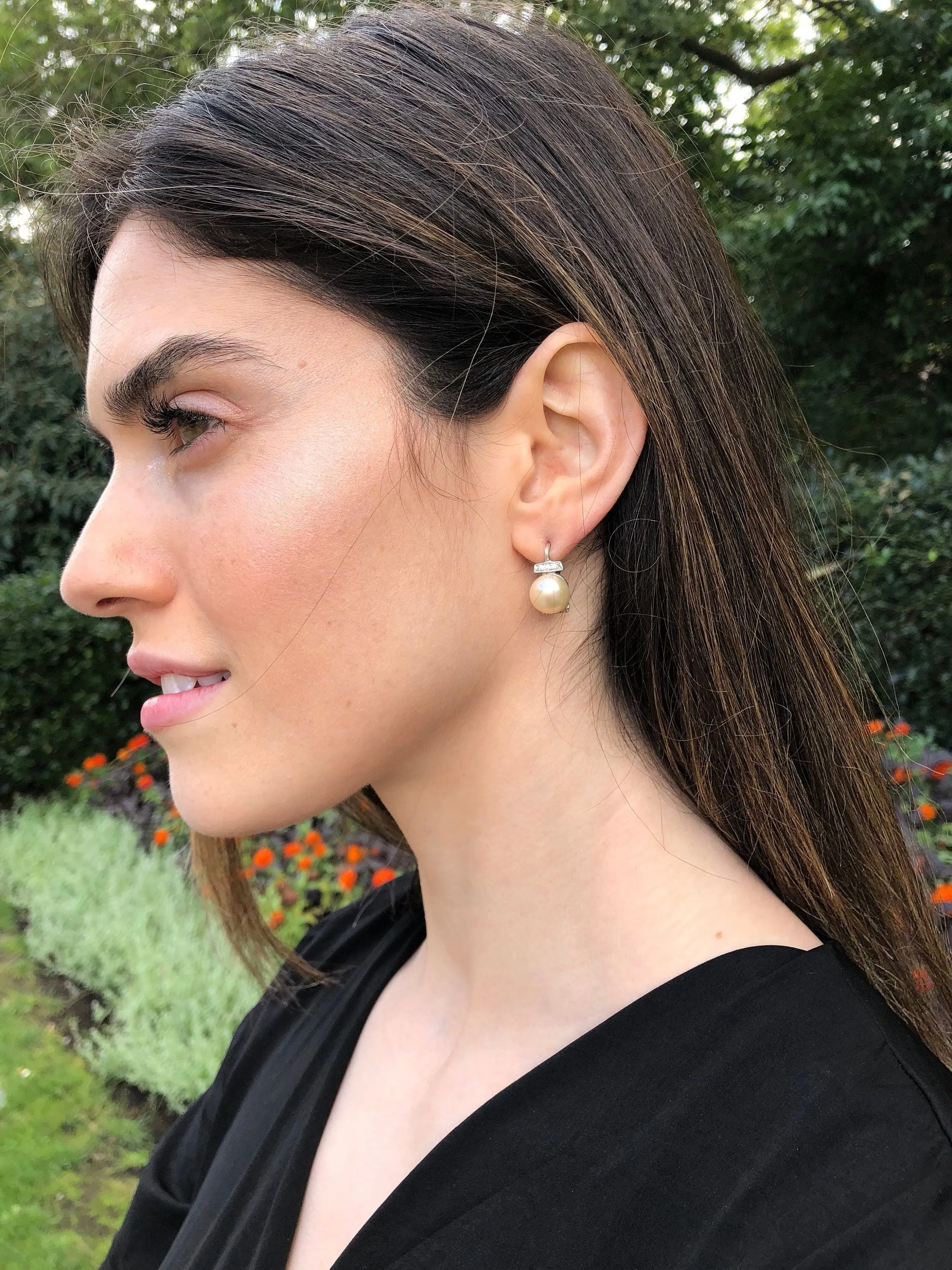 Genuine Pearl Earrings - Black Pearl Earrings, June Birthstone Earrings