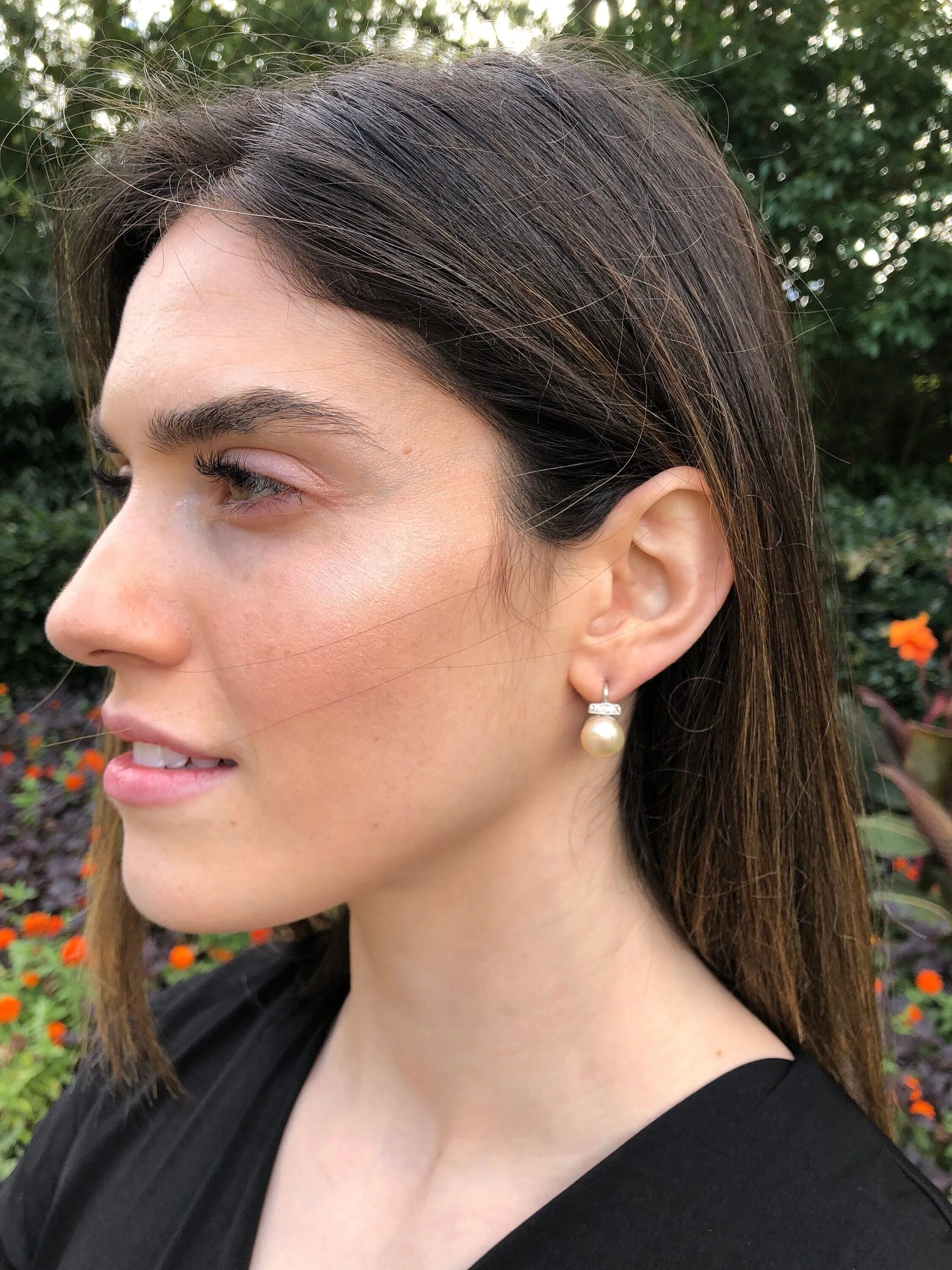 Genuine Pearl Earrings - Black Pearl Earrings, June Birthstone Earrings
