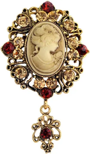Gzrlyf Victorian Cameo Pin Vintage Rhinestone Brooches Jewelry