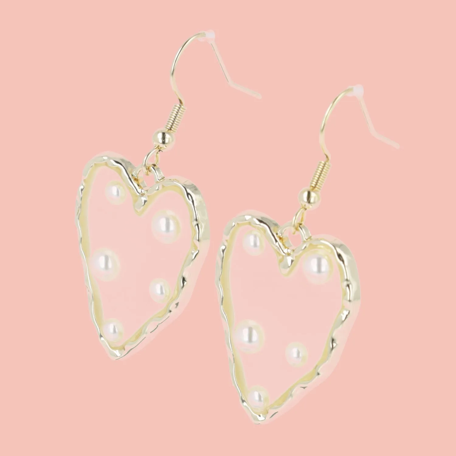 I Kissed A Pearl Heart Earrings (Small)