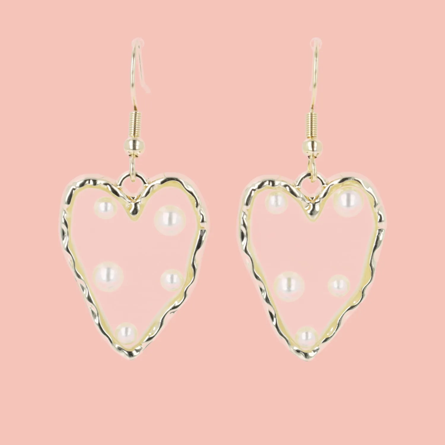 I Kissed A Pearl Heart Earrings (Small)