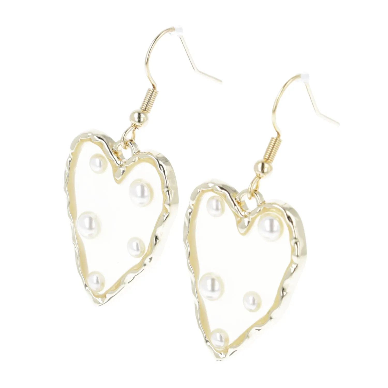 I Kissed A Pearl Heart Earrings (Small)