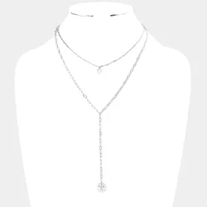 iLLASPARKZ Crushed Metal Disc Pendant Double Layered Y Necklace