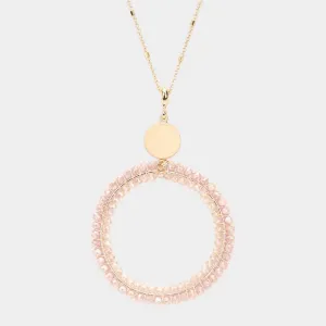 iLLASPARKZ Faceted Bead Open Circle Pendant Long Necklace