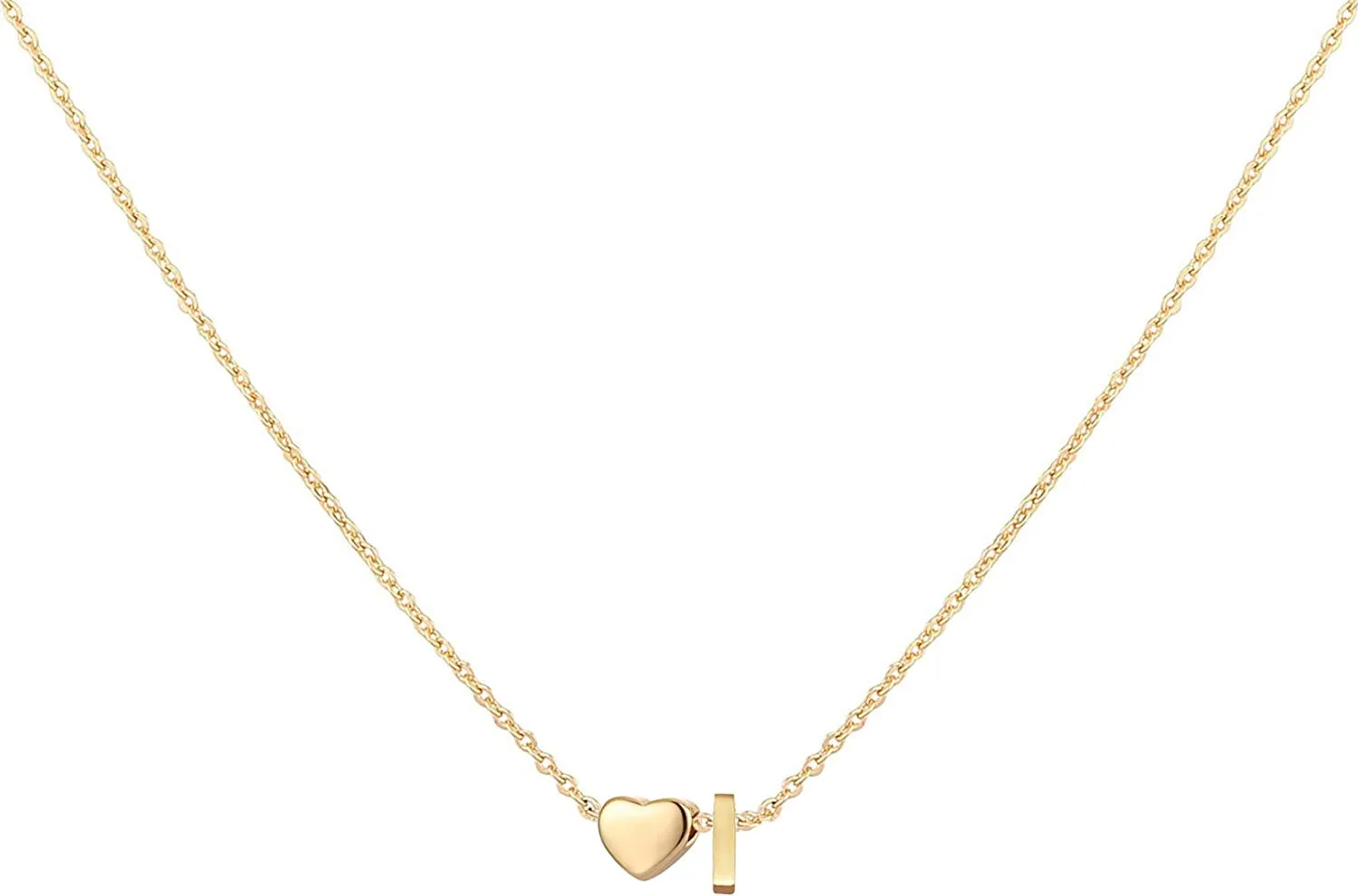 Initial Heart Necklace,18K Gold Plated Stainless Steel Tiny Heart Letter Necklace Personalized Monogram Name Necklace for Women Girls