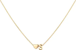 Initial Heart Necklace,18K Gold Plated Stainless Steel Tiny Heart Letter Necklace Personalized Monogram Name Necklace for Women Girls