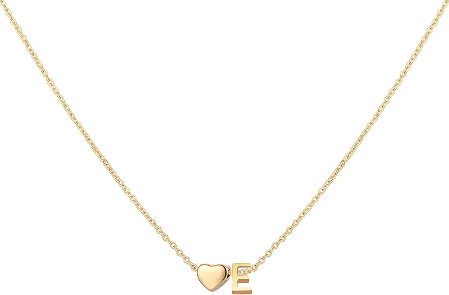 Initial Heart Necklace,18K Gold Plated Stainless Steel Tiny Heart Letter Necklace Personalized Monogram Name Necklace for Women Girls