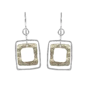 Israeli Open Squares Golden Sunshine Earrings