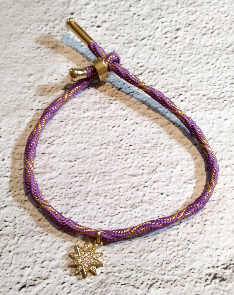 Kelly Starburst Metallic Corded Slider Bracelet