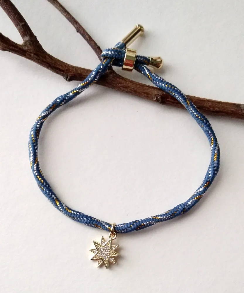 Kelly Starburst Metallic Corded Slider Bracelet