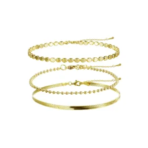 Kyerlyn Layered Gold Plated Dot Bracelets