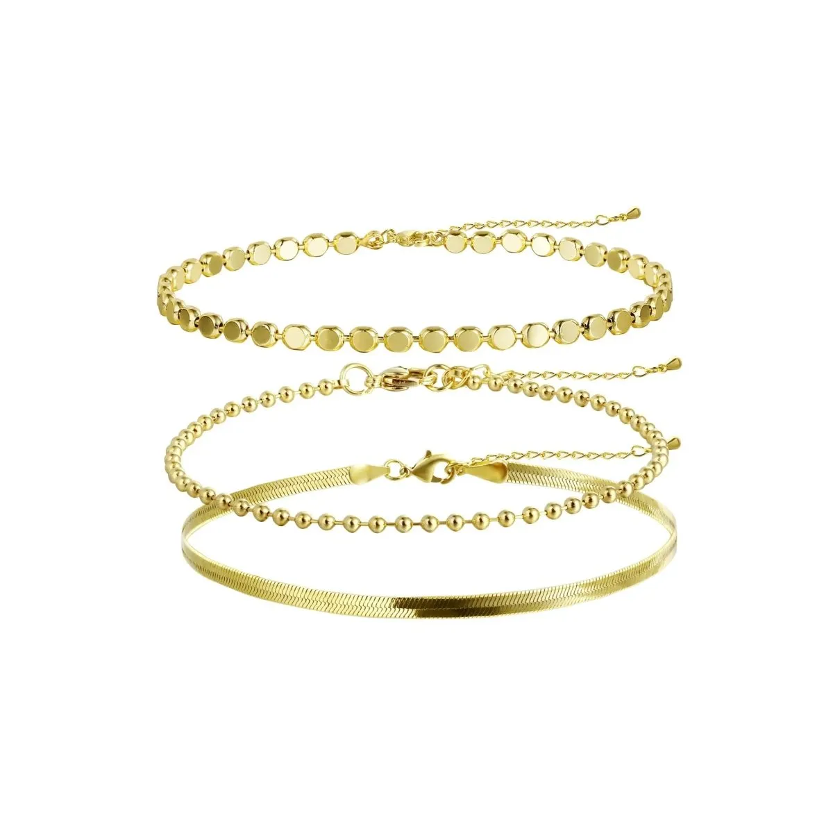 Kyerlyn Layered Gold Plated Dot Bracelets