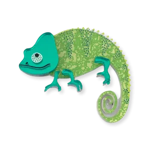 Lime chameleon - mini Brooch