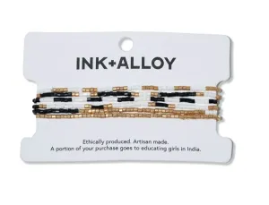 Macy Six Strands Luxe Beaded Bracelet Set Black