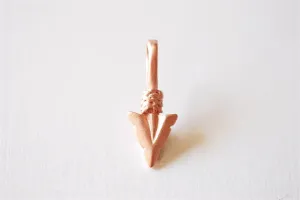 Matte Vermeil Rose Gold Arrow charm, 18k gold over 925 sterling silver Arrow charm, Gold arrow, arrow, arrowhead, arrow charm, vermeil arrow