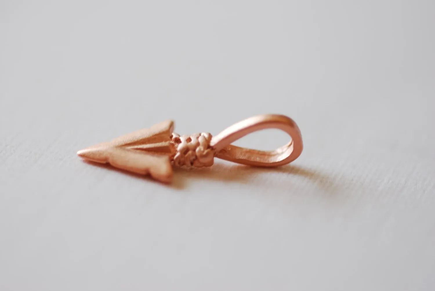 Matte Vermeil Rose Gold Arrow charm, 18k gold over 925 sterling silver Arrow charm, Gold arrow, arrow, arrowhead, arrow charm, vermeil arrow