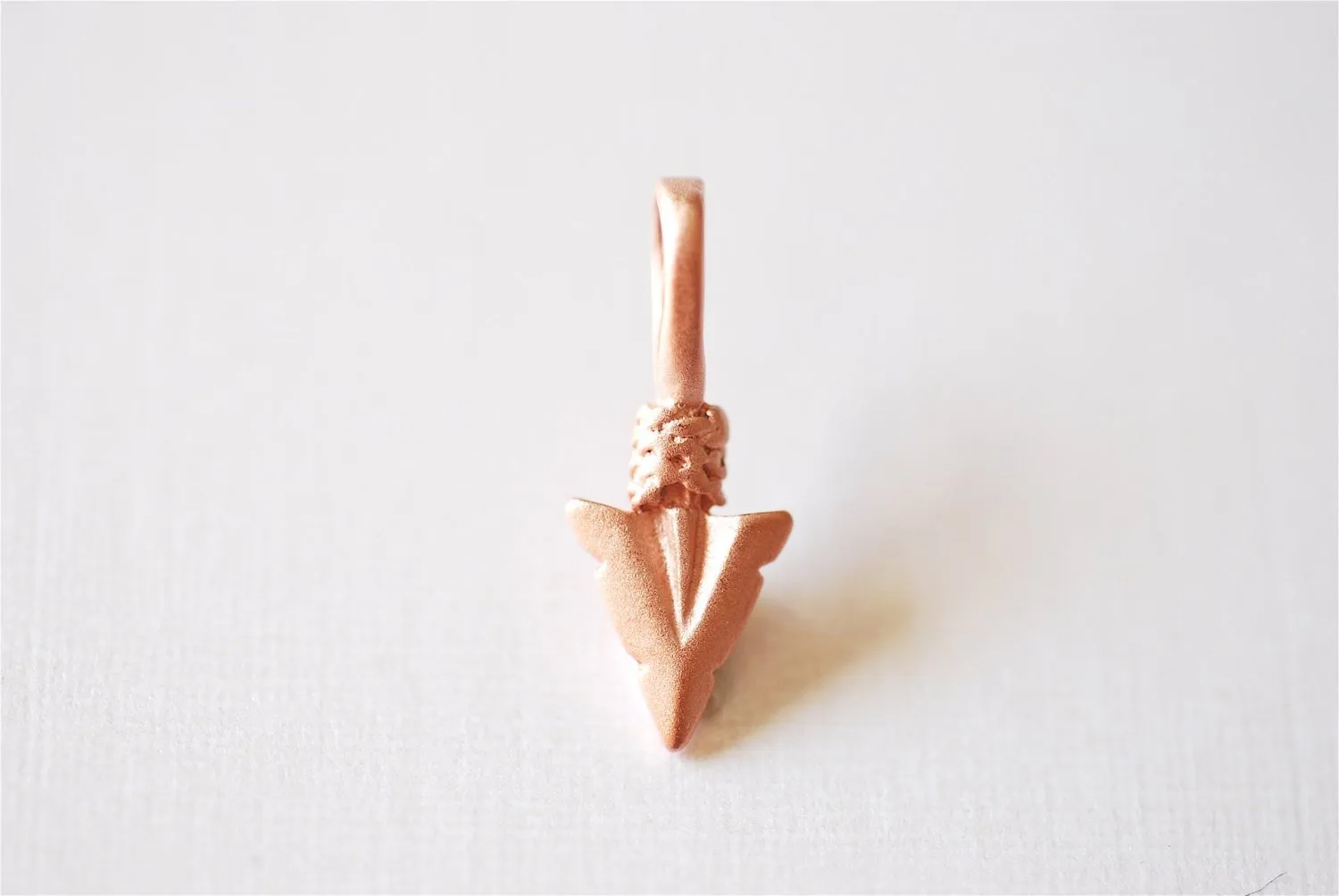 Matte Vermeil Rose Gold Arrow charm, 18k gold over 925 sterling silver Arrow charm, Gold arrow, arrow, arrowhead, arrow charm, vermeil arrow