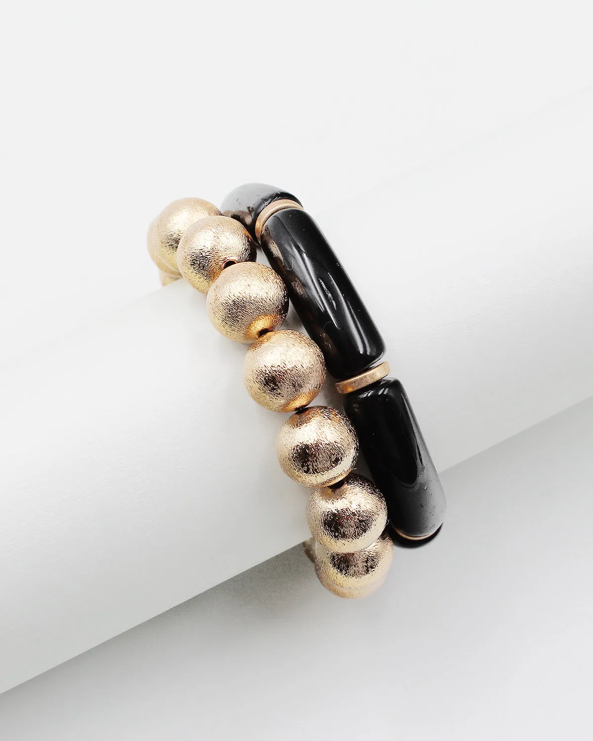 Metal Ball & Resin Link Multiple Layered Bracelet