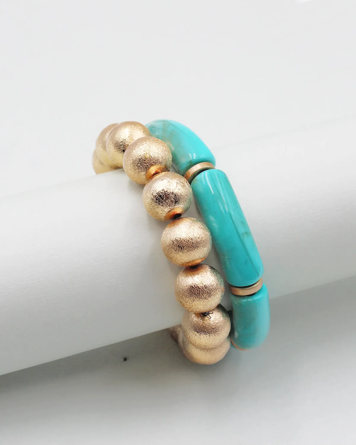 Metal Ball & Resin Link Multiple Layered Bracelet
