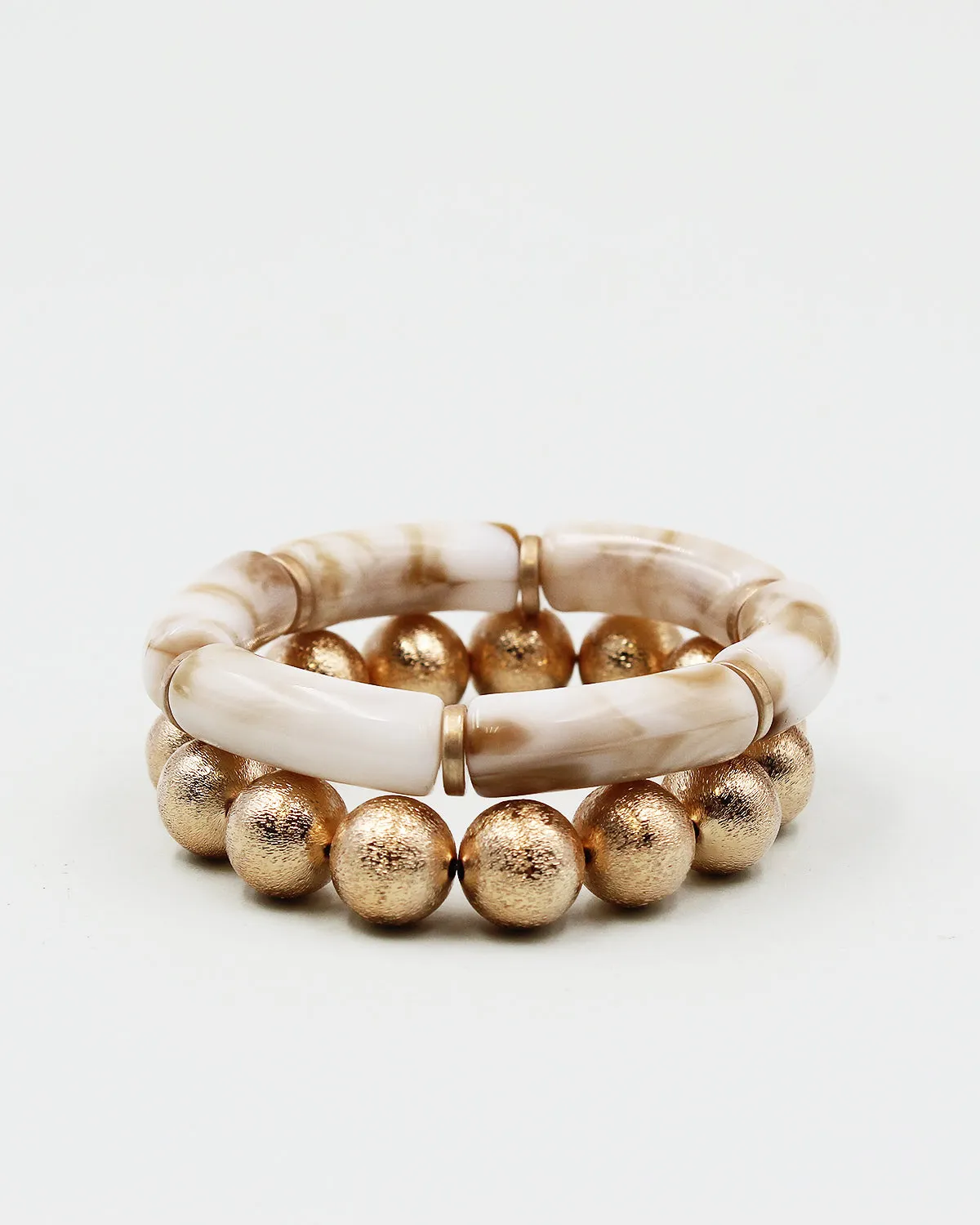 Metal Ball & Resin Link Multiple Layered Bracelet