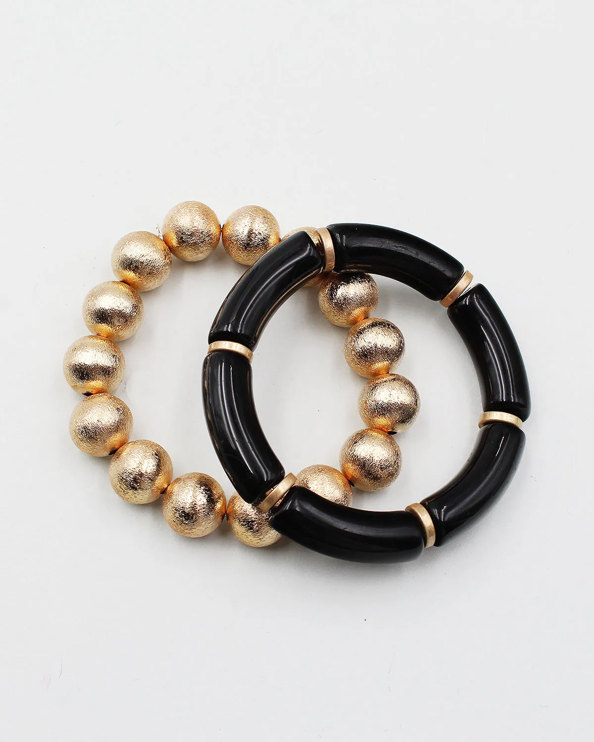 Metal Ball & Resin Link Multiple Layered Bracelet