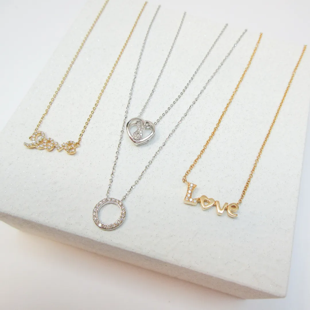 Mini Diamond Cursive Love necklace