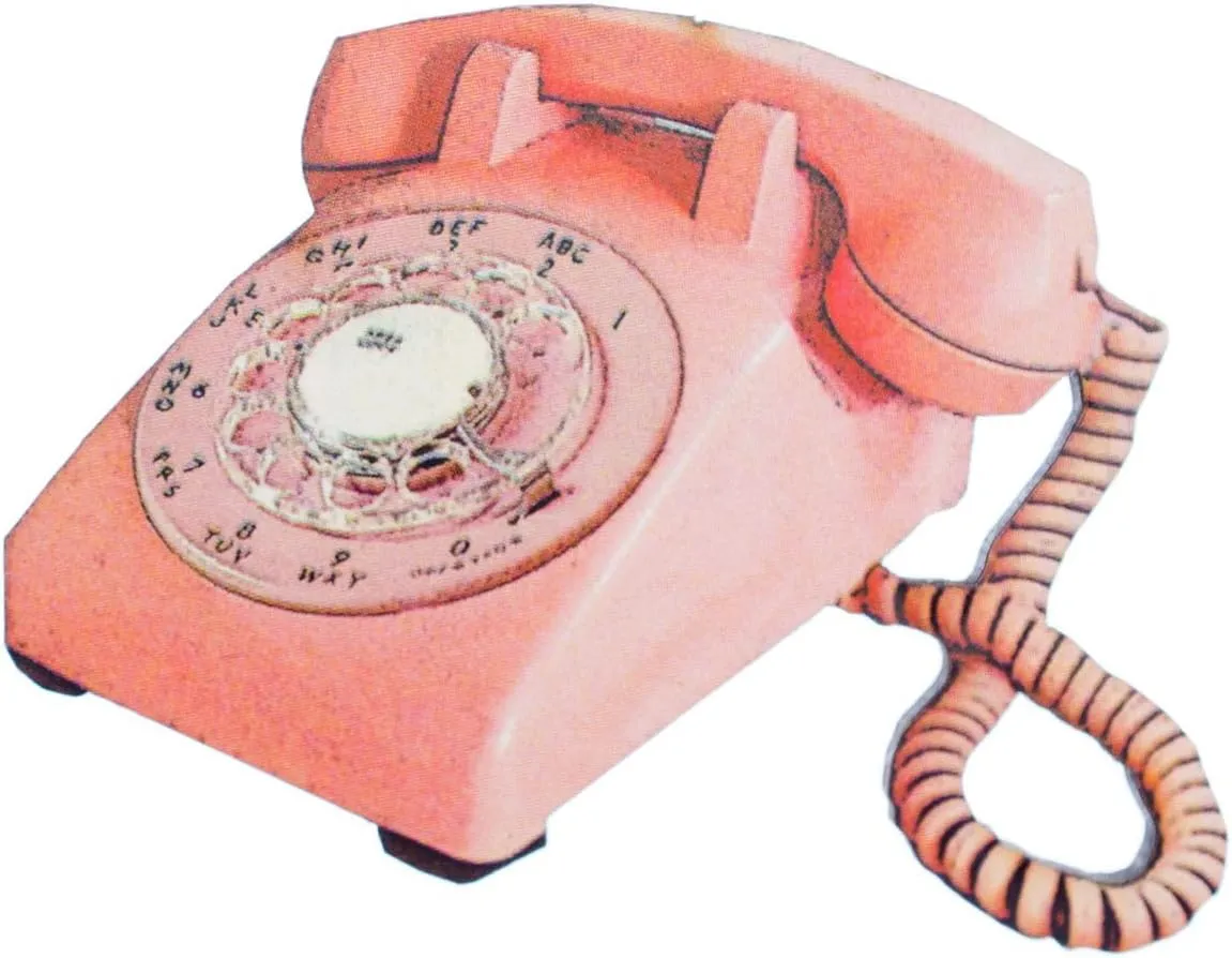 Miniblings Retro Telephone Brooch Wood 60Mm Pin Badge Button Phone Vintage