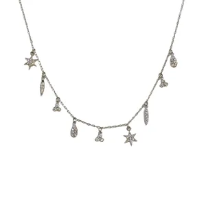 Multi Charm Starburst CZ Choker