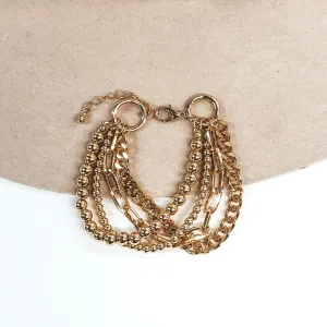 Multi Layered Chain Bracelet in Gold