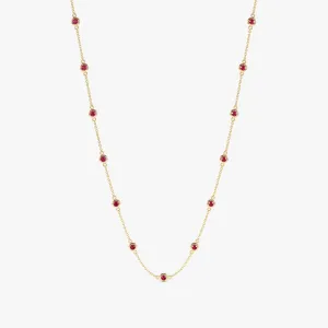 Multi Ruby Station Necklace, Gwen