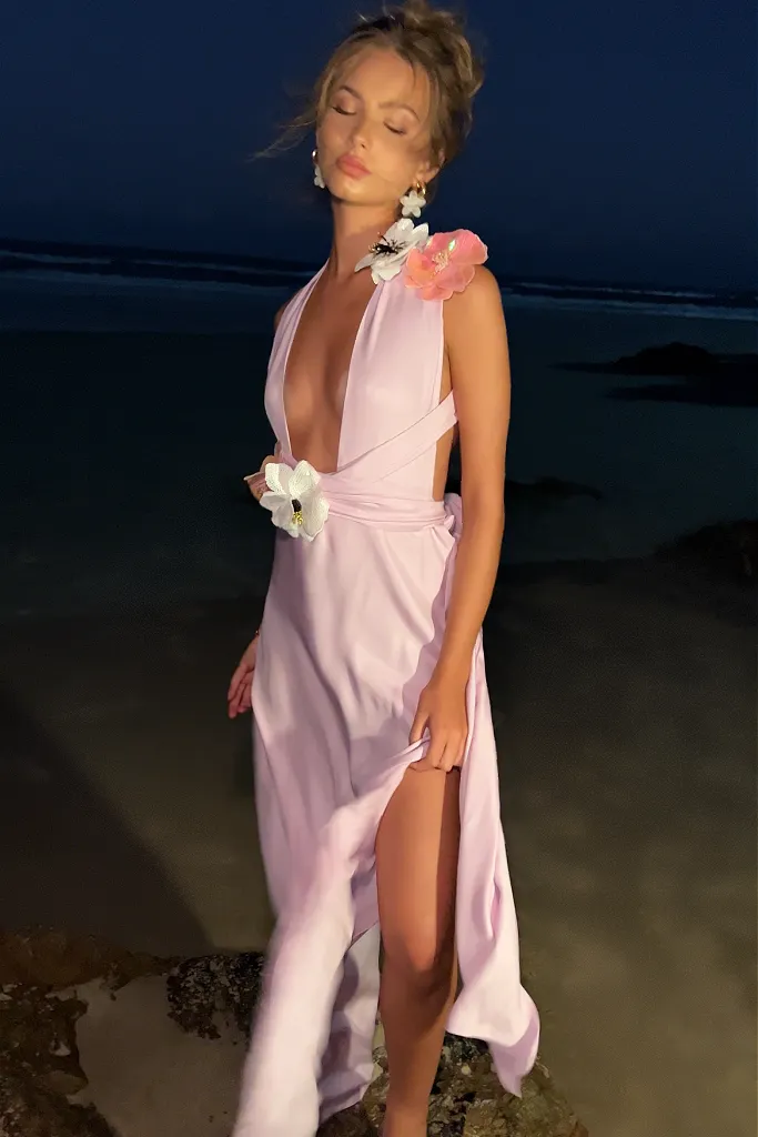 MULTIWAY NATALIA GOWN - LILAC SILK