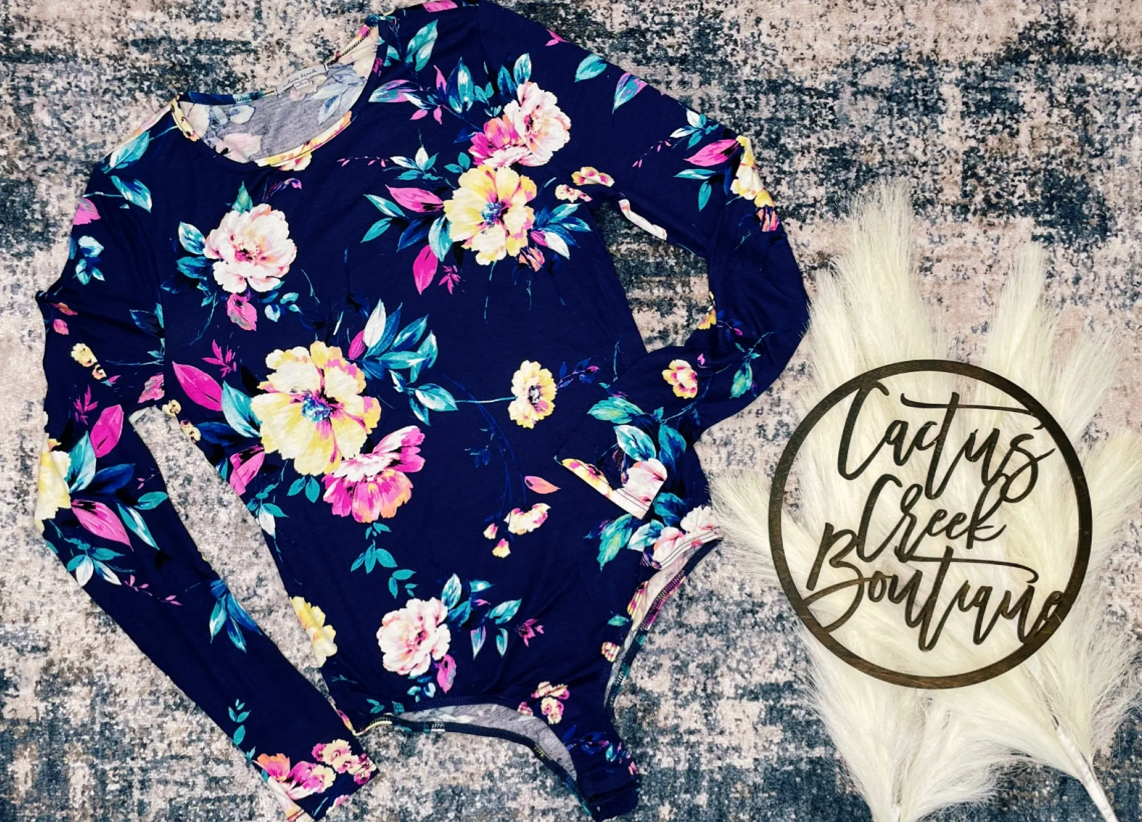Navy Floral Bodysuit