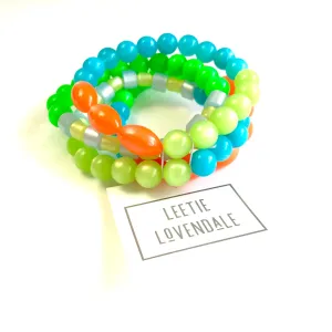 Neon Moonglow Stack & Stretch Bracelets Set