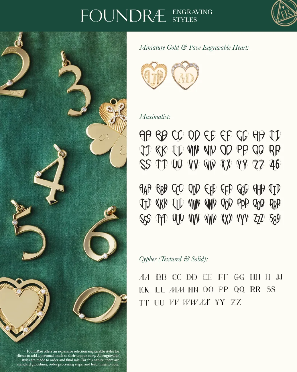 Numbers, Engravable & Pave Heart Festoon Chain Bracelet : in Yellow Gold with Diamonds