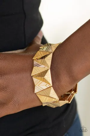 Paparazzi Bracelet ~  Metallic Geode - Gold