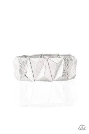 Paparazzi Bracelet ~ Metallic Geode - Silver
