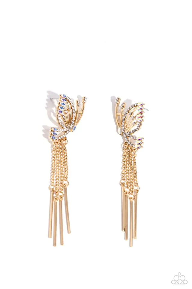Paparazzi Earring ~ A Few Of My Favorite WINGS - Gold